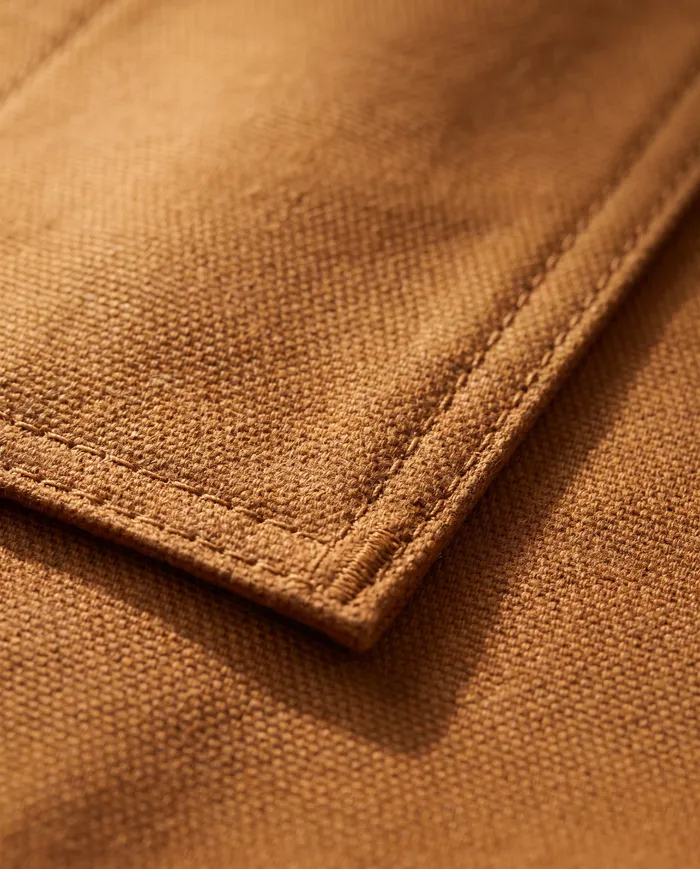 Carrington chore jacket: the stitching up close
