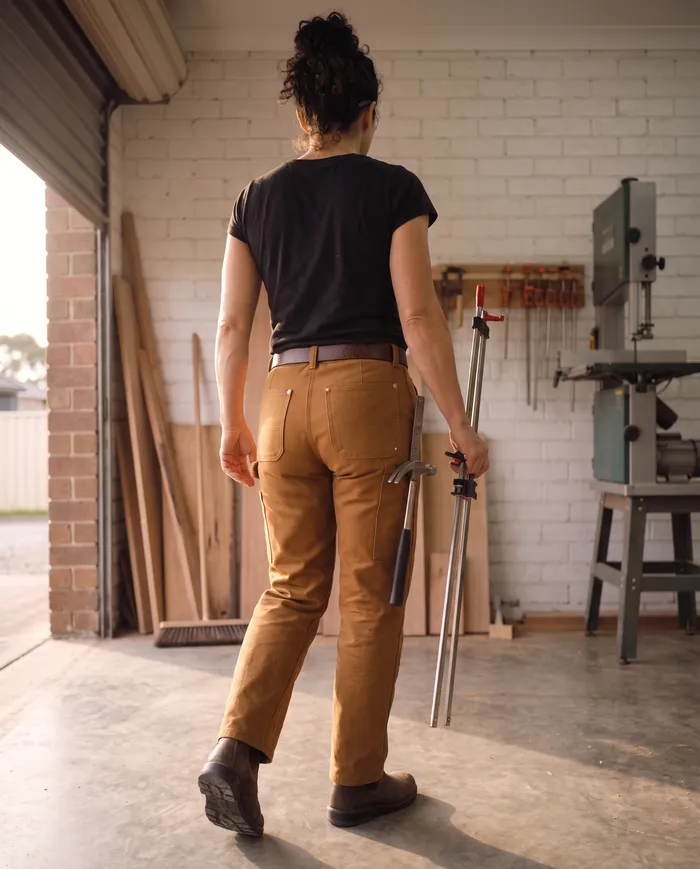 Wickham work trousers: from behind