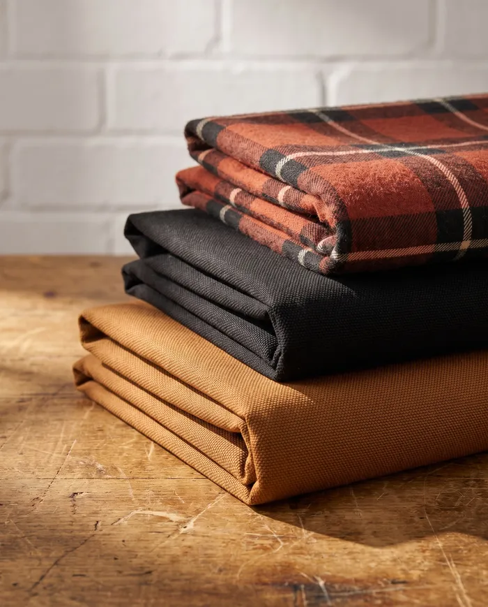 Wickham double-knee trousers: 12 oz duck, between the jacket canvas and the flannel