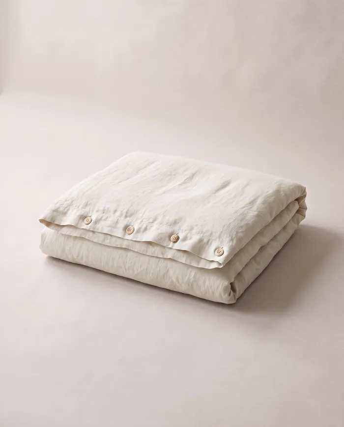 Linen duvet cover in Salt