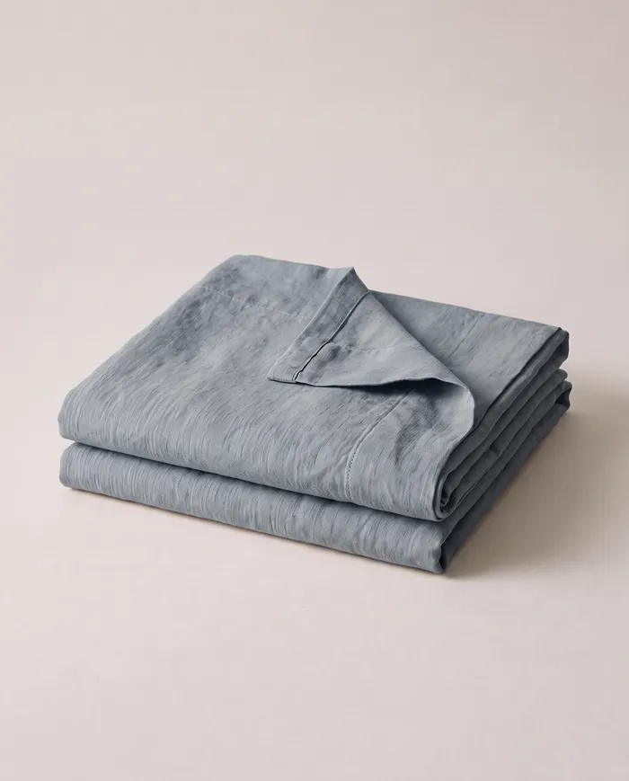 Linen pillowcase pair in Estuary
