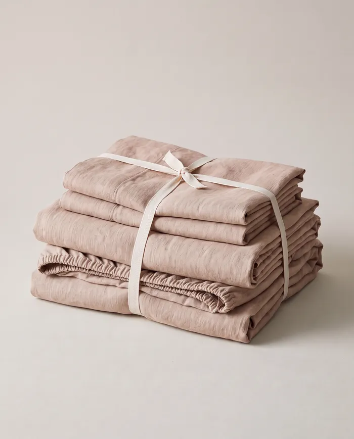 Linen sheet set in Clay