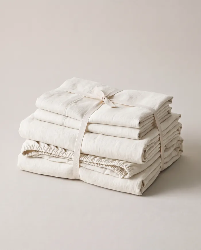 Linen sheet set: folded