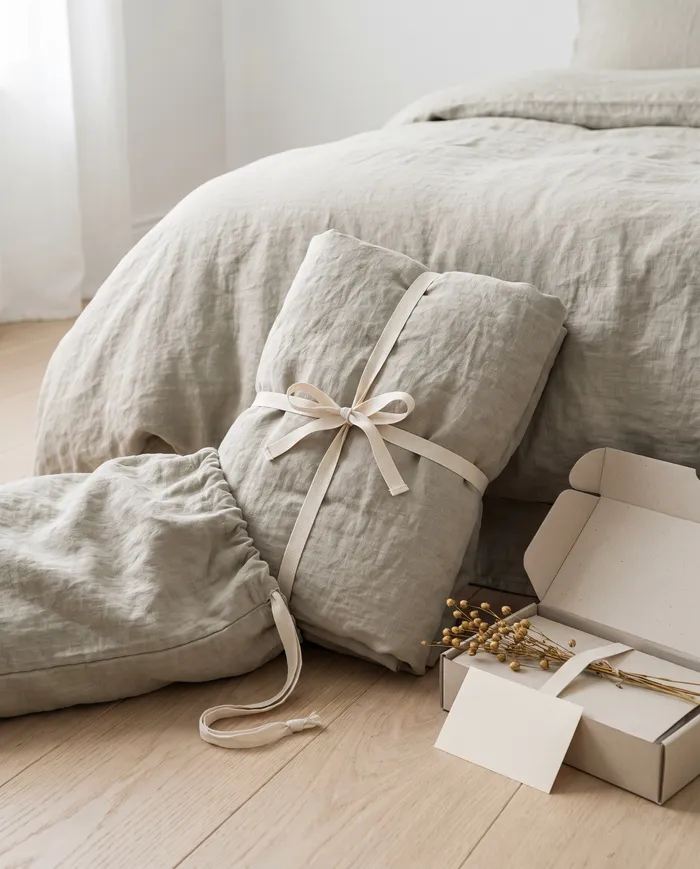 Linen sheet set: how it arrives