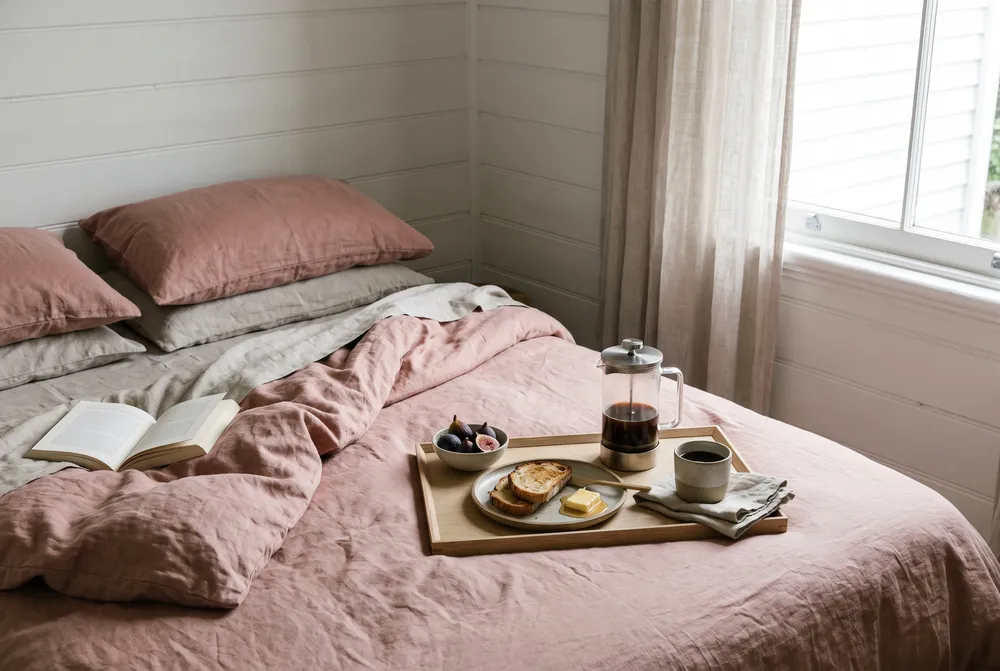 Linen duvet cover: styled scene