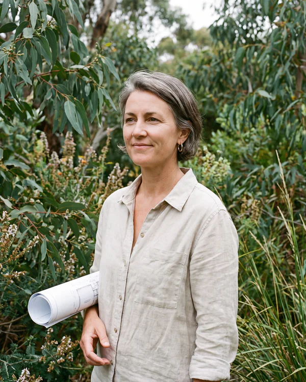 Ruth Ellery, garden designer, in a native garden