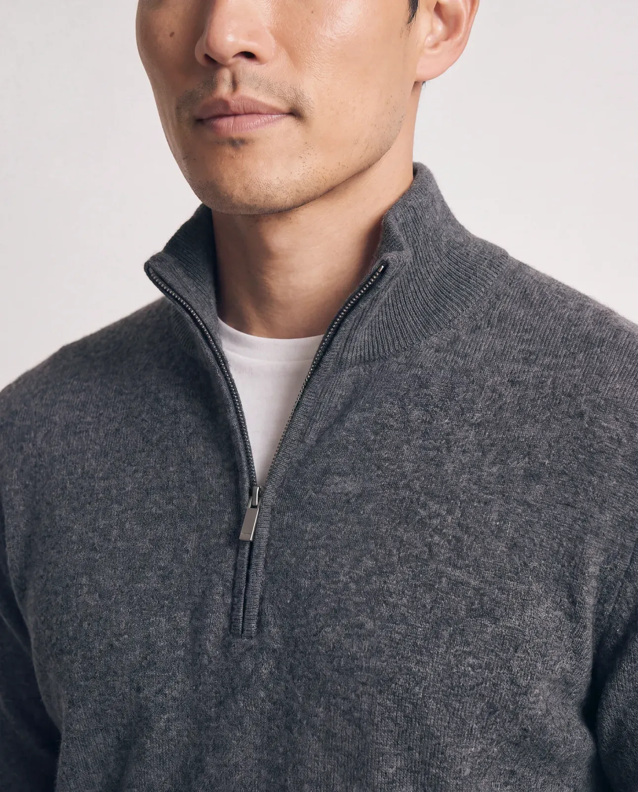 Collar and zip, close