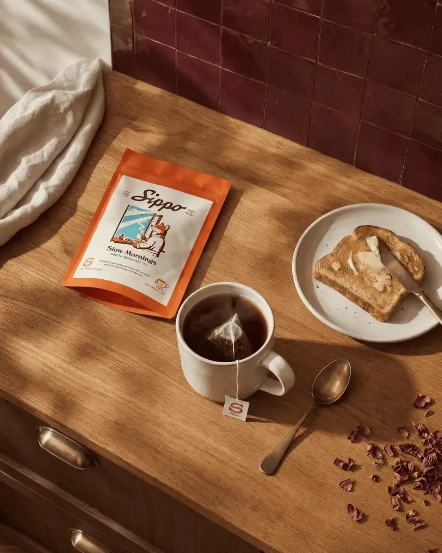 Morning bench, styled for a product page